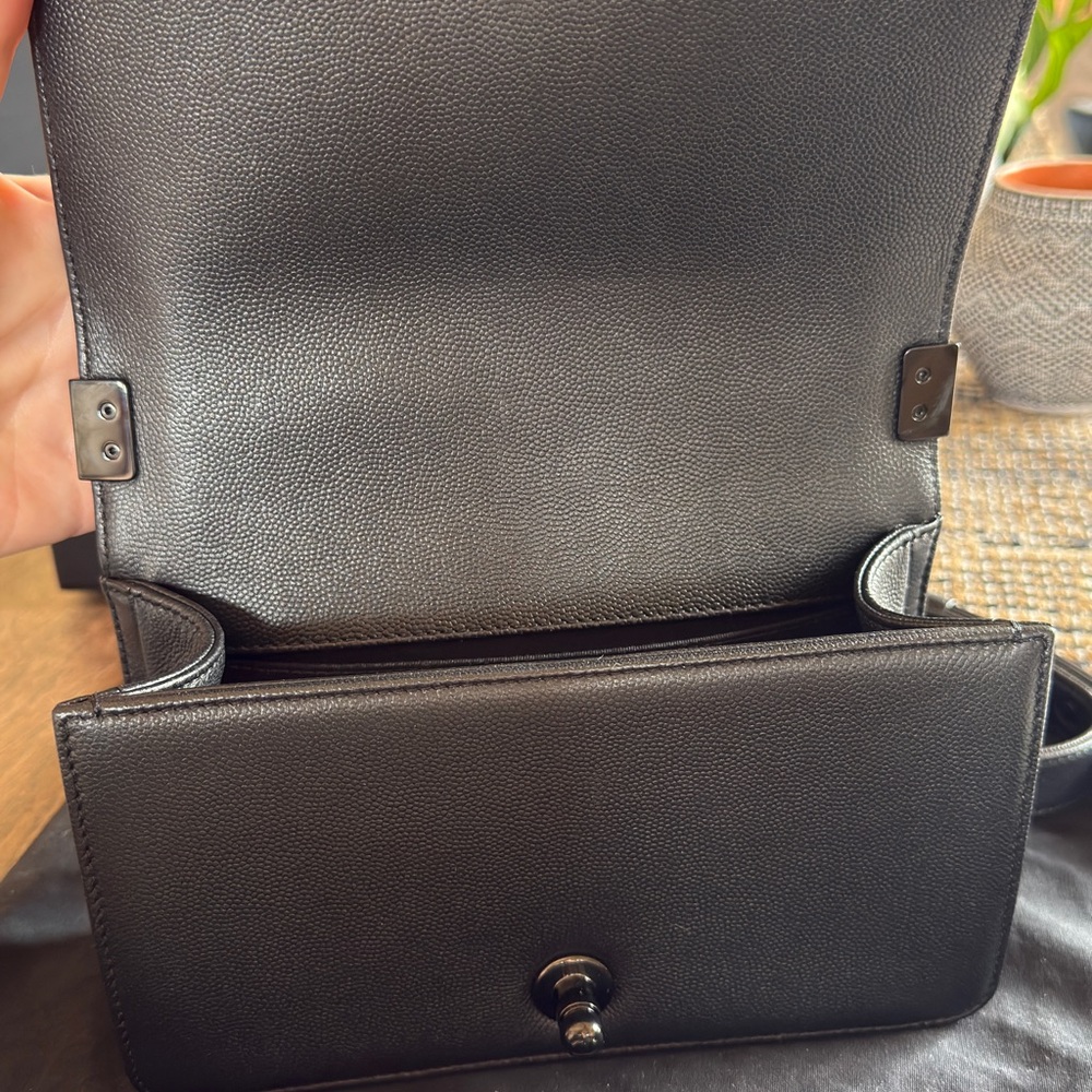 EUC RARE Chanel Small So Black Caviar Boy Quilted Leather Bag CC GORGEOUS!! - Picture 8 of 15